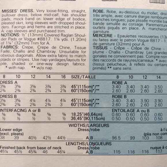 Vintage Vogue Flapper Dress Sewing Pattern Size 8 Kasper 1512 UNCUT - Picture 6 of 13